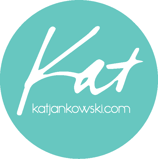A green-blue logo for katjankowski.com by Kathryn Ann Jankowski